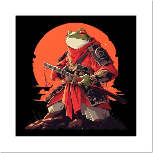 samurai frog Posters and Art